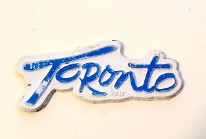 Toronto Refrigerator Magnet Vintage Rubber Blue White Script Writing Free Shipp. - Picture 1 of 3