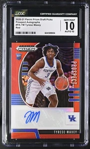 2020 Panini Prizm DP Prospects Tyrese Maxey Signed Red CGC 10 Auto 10 - Picture 1 of 2