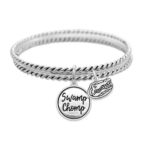 Florida Gators Swamp Chomp Twist and Shout Silver Bracelet Jewelry Gift UF Cover