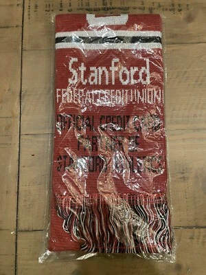 NEW! 2022 Stanford University Cardinal Red Knit  Scarf  FEAR THE TREE Sealed Bag - Image 1 of 3
