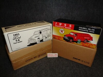 TEXACO COLWELL #1 - 1951 FORD & #2 - 1955 DIAMOND T TANKER TRUCKS 1st GEAR 1:34 - Image 1 of 4
