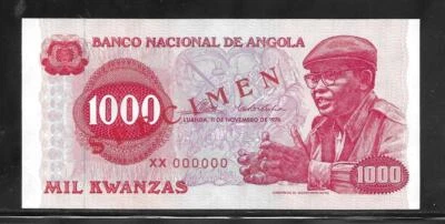 ANGOLA 1000 KWANZAS 1976 SPECIMEN PICK 113 UNC - Image 1 of 2