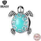 Bisaer Women Authentic 925 Sterling Silver Longevity sea turtle Charms Jewelry