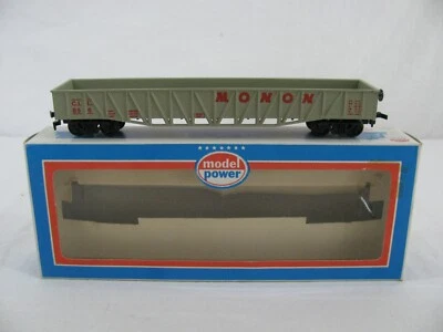 Model Power Trains HO Scale Gray Monon Outside Brace Wood Gondola Car #9091 EX - Image 1 of 4