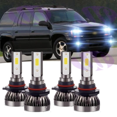 4 Piezas 9005+9006 Bombillas LED Faros Para Chevy Trailblazer 2002-2005 Foto 1 de 4