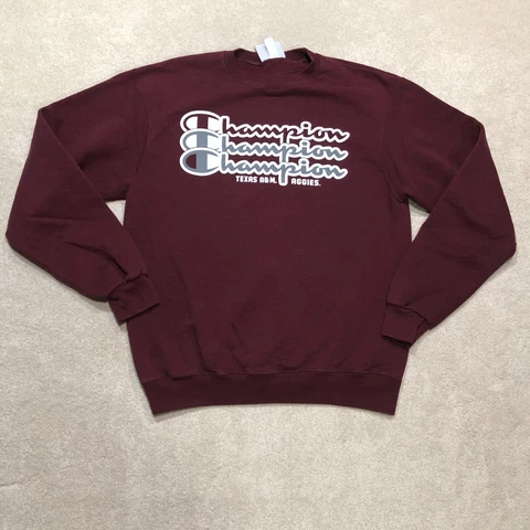 Champion Texas A&M Aggies Hoodie Mens Medium Maroon Logo Spellout Cover