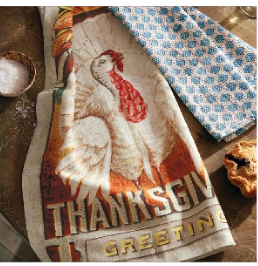 John Derian Target Thanksgiving Fall Set of 2 Tea Towels 20” ” 2023