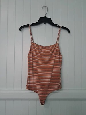 Mai Bali 1-Pc Swimsuit Sz L Seamless Minimalist Brazilian Cheeky Striped - Image 1 of 4