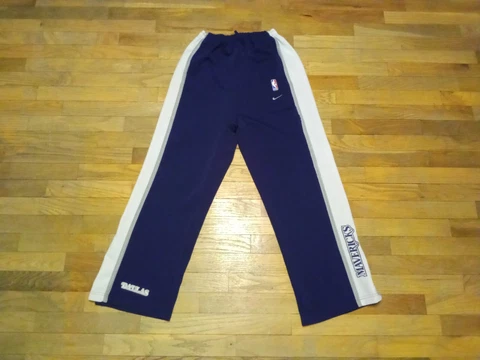 Vintage Dallas Mavericks Warm Up Pants Nike 87 Snaps Large Navy Blue Retro Cover