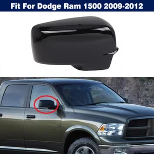 Tapa de cubierta de espejo retrovisor lateral derecho para Dodge Ram 1500 2009-2012 negro brillante - Imagen 1 de 10