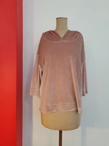 Hammock & Vine Velvet Jumper Pullover Hoodie Rosewood Size M - Picture 1 of 10