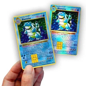 Conjunto base Blastoise revestimiento de tarjeta de crédito - cubierta adhesiva calcomanía de vinilo brillante - Imagen 1 de 5
