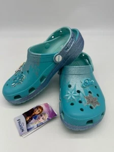 Crocs Disney Frozen Elsa Classic Girls Clog Blue Size 6 - Picture 1 of 9