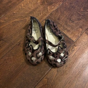 Gap girls Size 5 Toddler Dress Shoes Cat Brown Mary Jane Flats Leopard Print - Picture 1 of 6