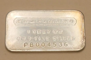1 OZ ENGELHARD SERIE GRANDE # .999 BARRA DE PLATA FINA PARTE POSTERIOR ESMERILADA - ¡PREFIJO LRG PB! - Imagen 1 de 6