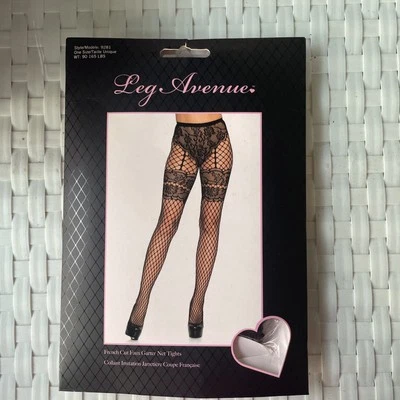 Nuevo Cinturón Liguero Imitación Corte Francés Leg Avenue 9281 Medias Transparentes Con Cordones Costura Trasera Foto 1 de 4