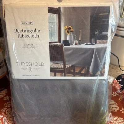 Threshold Gray  Tablecloth Rectangle 60"x104" Seats 8-10, Long Dining - Image 1 of 3