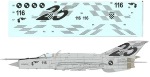 MiG 21bisD 21 bisD 21bis D CROATIAN AF 1/72 DECALS DA KIT EDUARD mm 177x47 ca. - Picture 1 of 1