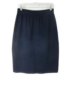 St. John Basics Womens 10 Navy Blue Santana Knit Straight Skirt S / M 28 - 32 - Picture 1 of 5