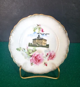 Um 1900 Souvenir Tortenplatte öffentliches Schulgebäude, Braham, MINN. Aus Deutschland - Bild 1 von 5