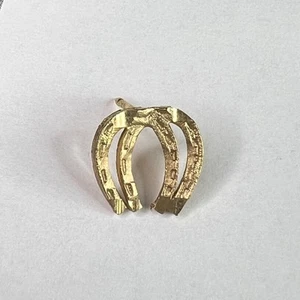 Horse Shoes Gold Tone Vintage Pin Hat Pin - Picture 1 of 1
