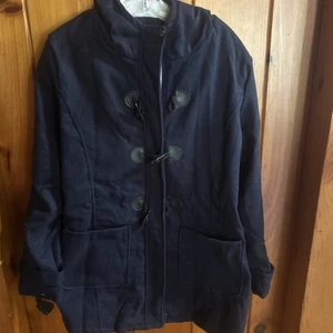 Cappotto donna blu navy con cappuccio nuovo senza etichette foderato pesante - giacca invernale splendida - foto! - Foto 1 di 11