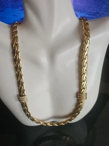 Designer goldfarbene byzantinische Kette Halskette 18" 70 g CZ Akzente  - Bild 1 von 18