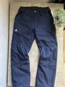 Salomon Navy Blue Mens Insulated AdvancedSkin Ski Pants Size L - Picture 1 of 15