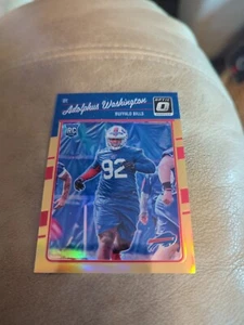 2016 Donruss Optic Orange Bills Football Card #102 Adolphus Washington /199 - Picture 1 of 2