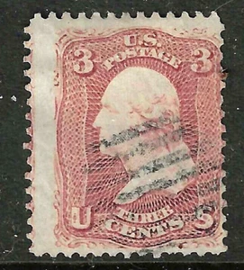 Sc #65 Straddle Margin Fancy Cancel 3 Cent Washington 1861 Civil War US 68F14 - Picture 1 of 1
