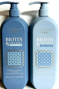La Moda Beauty ~ Champú y acondicionador desintoxicante e hidratante de biotina y colágeno - Imagen 1 de 5