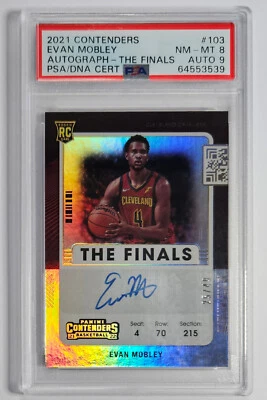 Evan Mobley 2021 Contenders #103 RC Ticket Variation The Finals /49 PSA 8/Auto 9 - Image 1 of 3