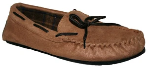 MENS TAN COLOUR LIGHTWEIGHT SLIP-ON MOCCASIN SLIPPERS IN SIZES 11 and 12 - Picture 1 of 1