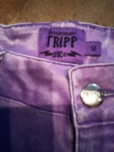 Ladies RARE Find Auth Vintage TRIPP purple sateen Capris sz 9 - Picture 1 of 4
