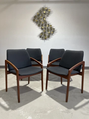 Set of 4 Danish Modern Dining Chairs by Henning Kjernaulf for Korup Stolefabrik Cover