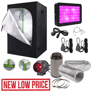 600W Grow Tent Kit Complete Setup Pro LED Growing Inside Light Size Hydroponics - Picture 1 of 2