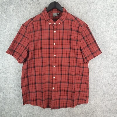 Asos Shirt Mens 3XL Red Button Down Collared Short Sleeve Plaid 10148 - Image 1 of 4