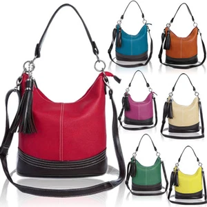 Bolso de hombro con forma de cubo con mango superior hecho por diseñador para mujer con borla - Imagen 1 de 30