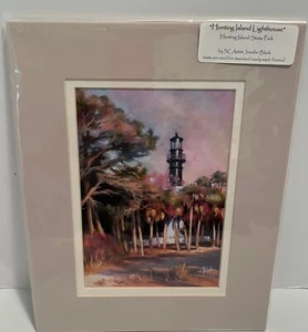 Jennifer Black South Carolina Hunting Island Lighthouse Signed Print New - Picture 1 of 8