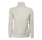 Cashmere Company Turtleneck Woman IN Cashmere Wool and Silk White 1234