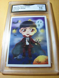 MOE HOWARD 2016 THE THREE 3 STOOGES HALLOWEEN MANGA ART CARD GRADED 10 - Imagen 1 de 1