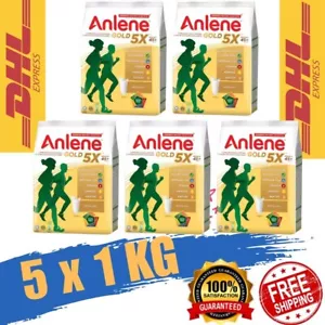 5 X 1 KG Anlene Gold 5X Latte in Polvere 1kg Adulto 45+ Anni o Più - Foto 1 di 5