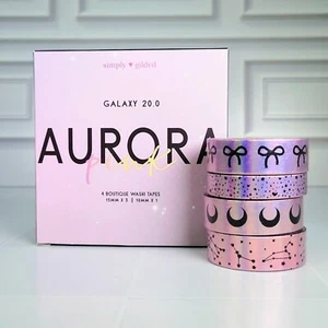 NEW simply gilded AURORA PINK GALAXY 20.0 boutique boxed washi tape set - Picture 1 of 1