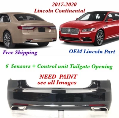Parachoques trasero Lincoln Continental 2017 2018 2019 2020 con 6 sensores - necesita pintura #14 Foto 1 de 4