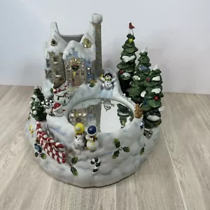 Candelabro PartyLite Campanilla de Nieve P7651 Muñeco de Nieve Pista de Patinaje Musical LEER -DEFECTOS- - Imagen 1 de 9