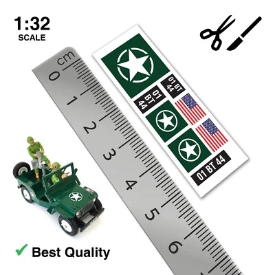 1:32 Scale US Army WW2 JEEP Sticker Set (Quality) Britains Deetail Style Repro - Image 1 of 3