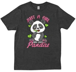 Just A Girl Who Loves Pandas Panda Lover Cute Gift For Girls T-shirt - Picture 1 of 8