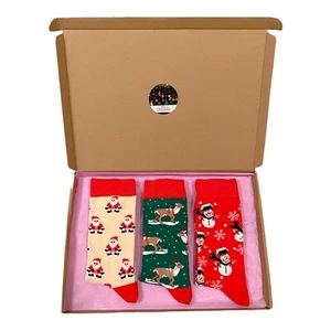 3 Paar Weihnachtsgeschenkset Socken/Neuheitssocken/süße Socken/Unisex Socken/Geschenke - Bild 1 von 2