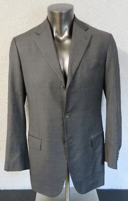 Mens Isaia Napoli Gray 3 Button Suit Jacket Sport Coat Surgeons Cuff 120s 42L - Image 1 of 4