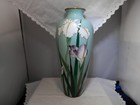 Antique cloisonne enamel  iris  vase, JAPAN